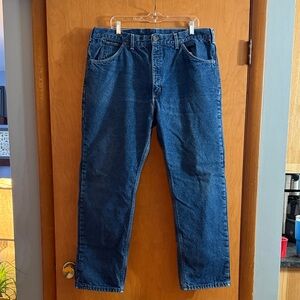 Carhartt Men's Straight Flannel Lined Blue Jeans 40X32